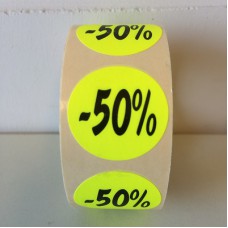 Etiket Ø27mm fluor geel -50% 500/rol Td27511250